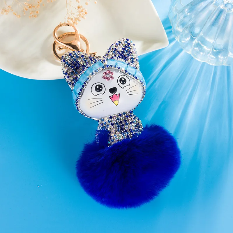 Новое поступление Мода кулон сыр Lucky Cat кролика рекс меховой брелок для