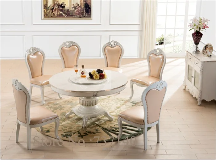Круглый обеденный стол семейный круглый ретро-стол белая мебель роскошный набор