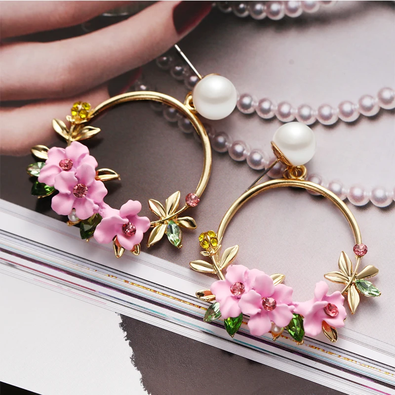 Модные серьги с кисточками для женщин 2018 бохо большие цветочные бахромой черные