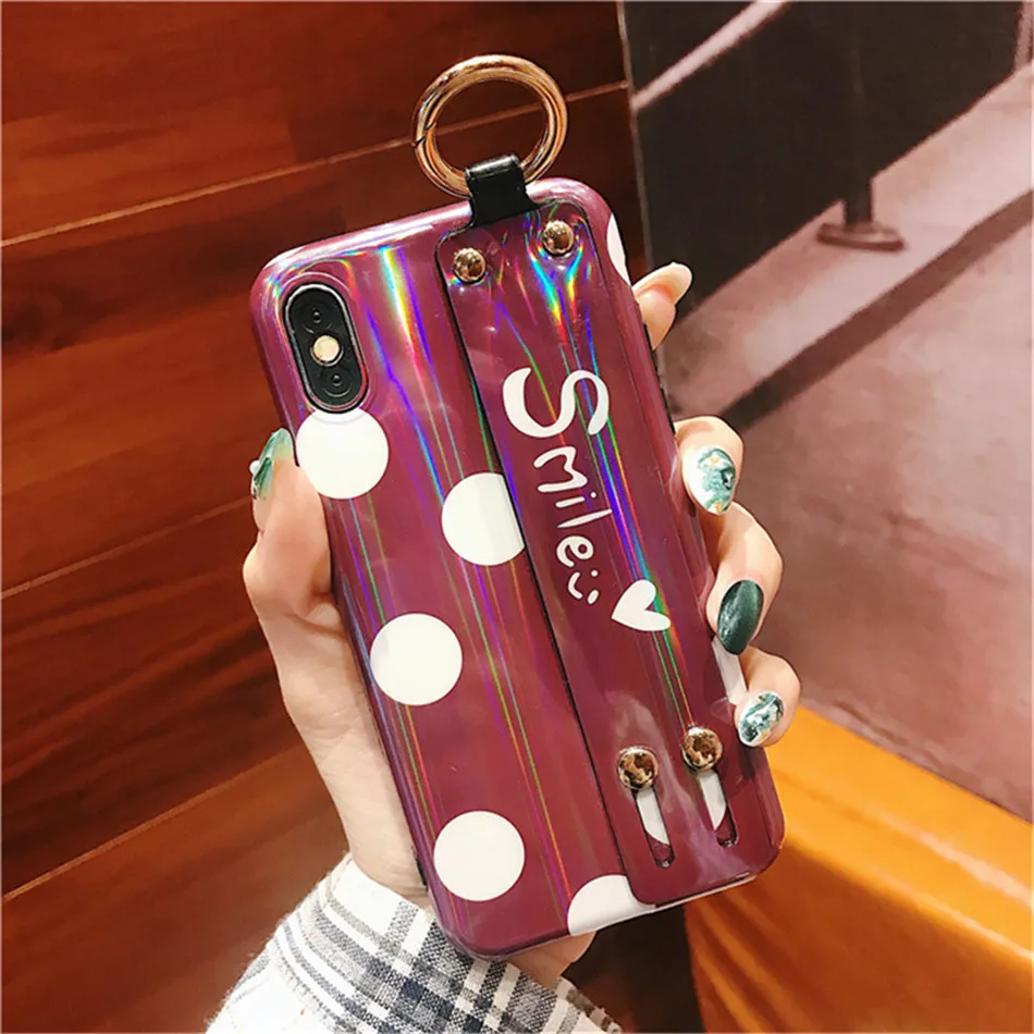 Роскошный Глянцевый браслет мягкий чехол Чехлы для телефона iPhone 6 S 7 8 Plus X XR XS Max