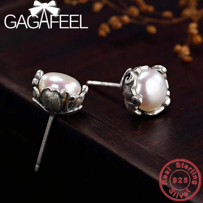 GAGAFEEL женские серебряные жемчужные серьги-гвоздики 925 пробы серебряные серьги-гвоздики для женщин Свадебные ювелирные изделия высшего качества