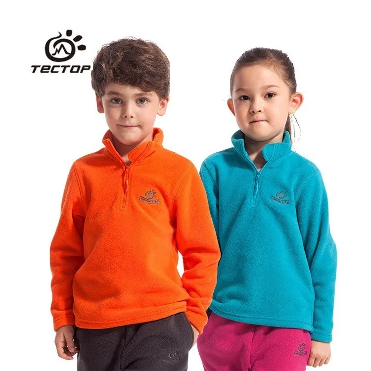 Детская флисовая куртка Tectop ветрозащитная пуловер с полумолнией для мальчиков и