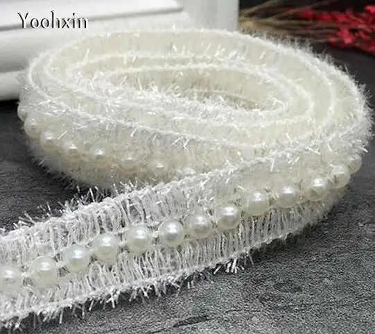 Роскошная хлопковая вышитая кружевная ткань с жемчужинами цветочным орнаментом