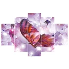 5d diy Алмазная вышивка бабочки 5 шт., алмазная вышивка крестиком, квадратная Стразы мульти-Рисунок украшения