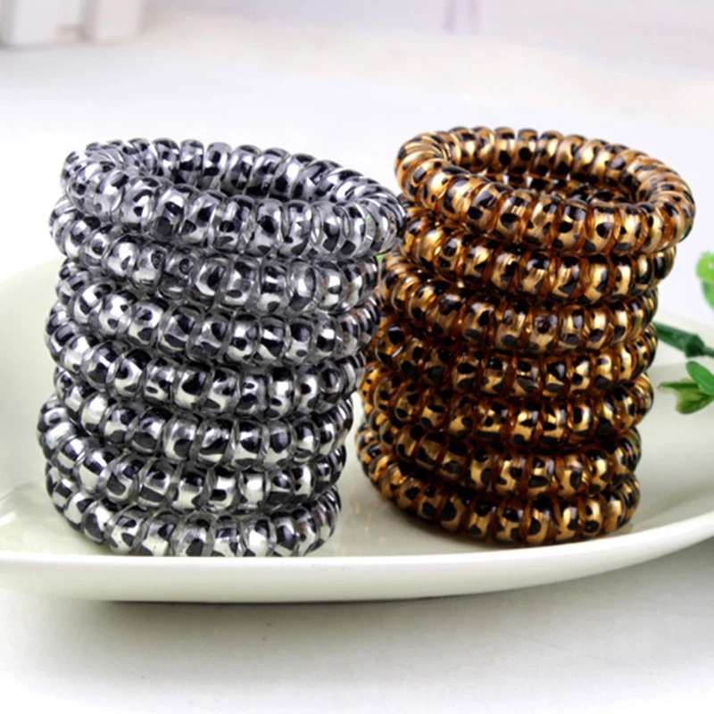 10 шт. модные резинки для волос спиральные телефонных кабелей и эластичные