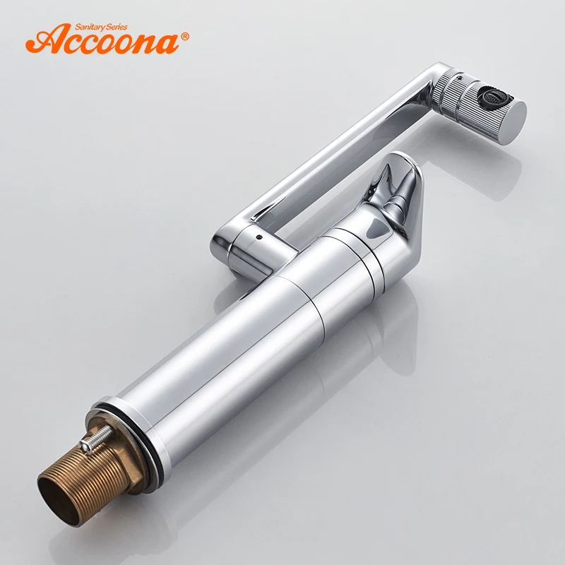 Accoona Bathroom Faucet Chrome Polished Solid Brass Single lever Antique Basin Mixer Tap Lavatory Water Taps A9390-1 | Обустройство
