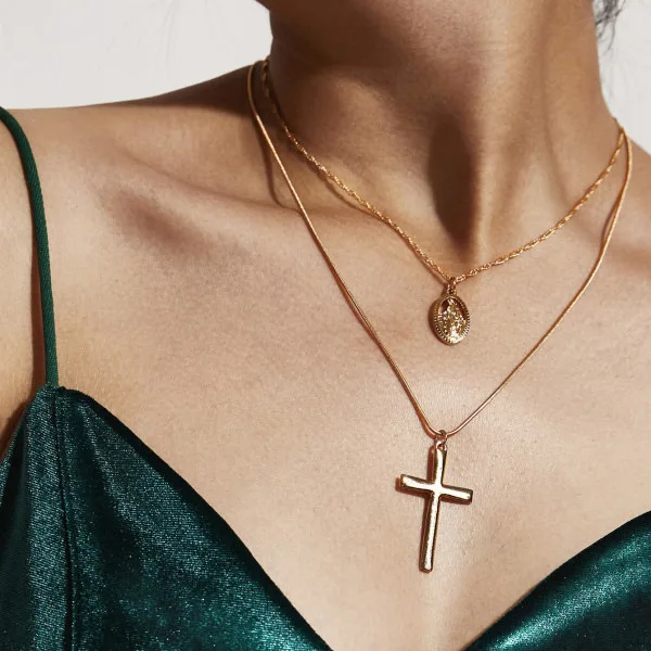 Moonso Religious collection of the classic cross virgin lady pendant necklace free combination J4552 | Украшения и аксессуары