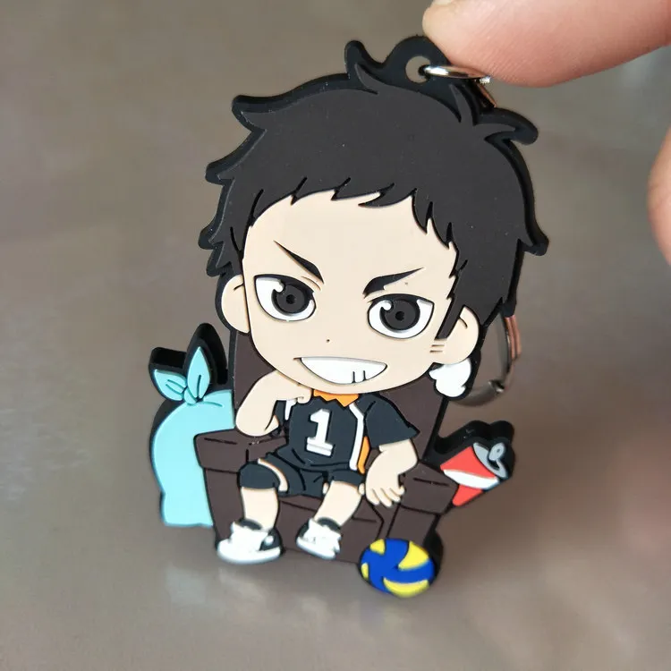 Мультфильм Haikyuu Хината shoyo ПВХ брелок кагеяма тобио модная Веселая милое кольцо для ключей, подвесные аксессуары для сумок porte ключах, игрушки для детей
