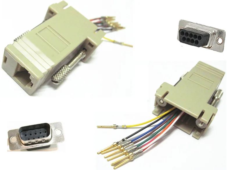 DB9 Pin центру RJ45 женский сборки голова 8P8C Женский адаптер м до 8P8C|Соединители| |