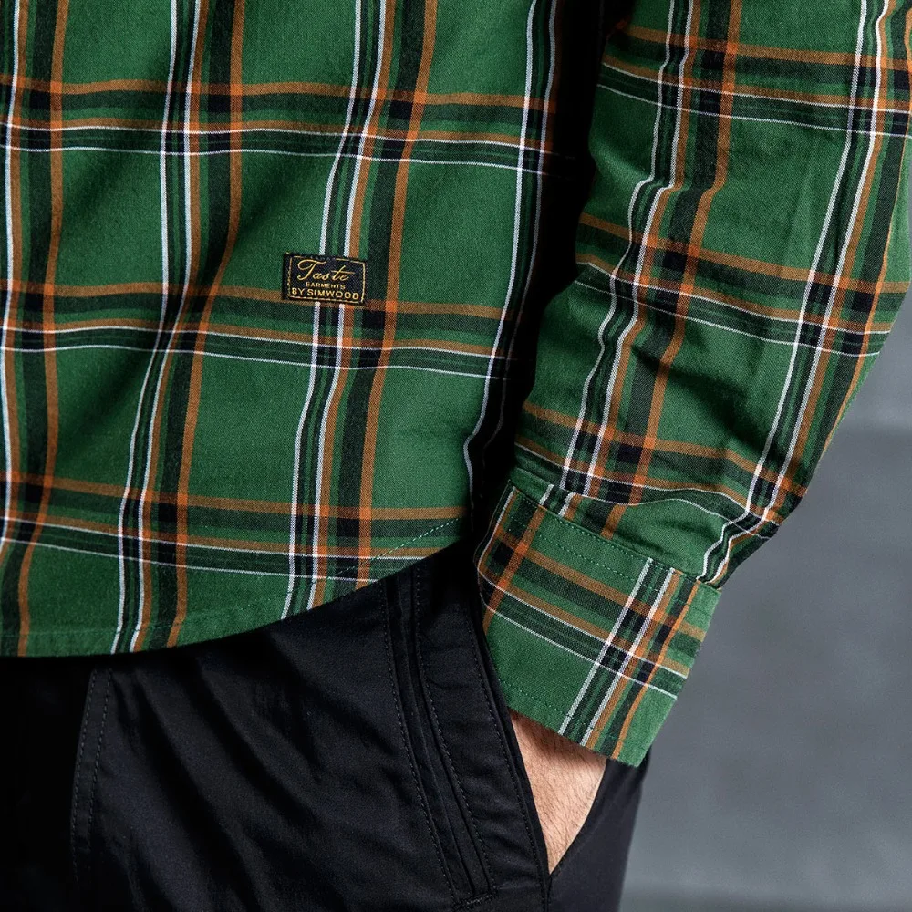 Мужская клетчатая рубашка SIMWOOD модная повседневная высокого качества брендовая