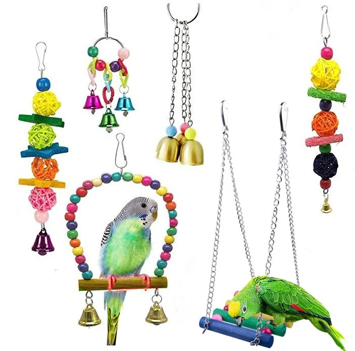 Amazon 6-компонентная игрушка попугай птица принадлежности щебня игрушки | Дом и сад