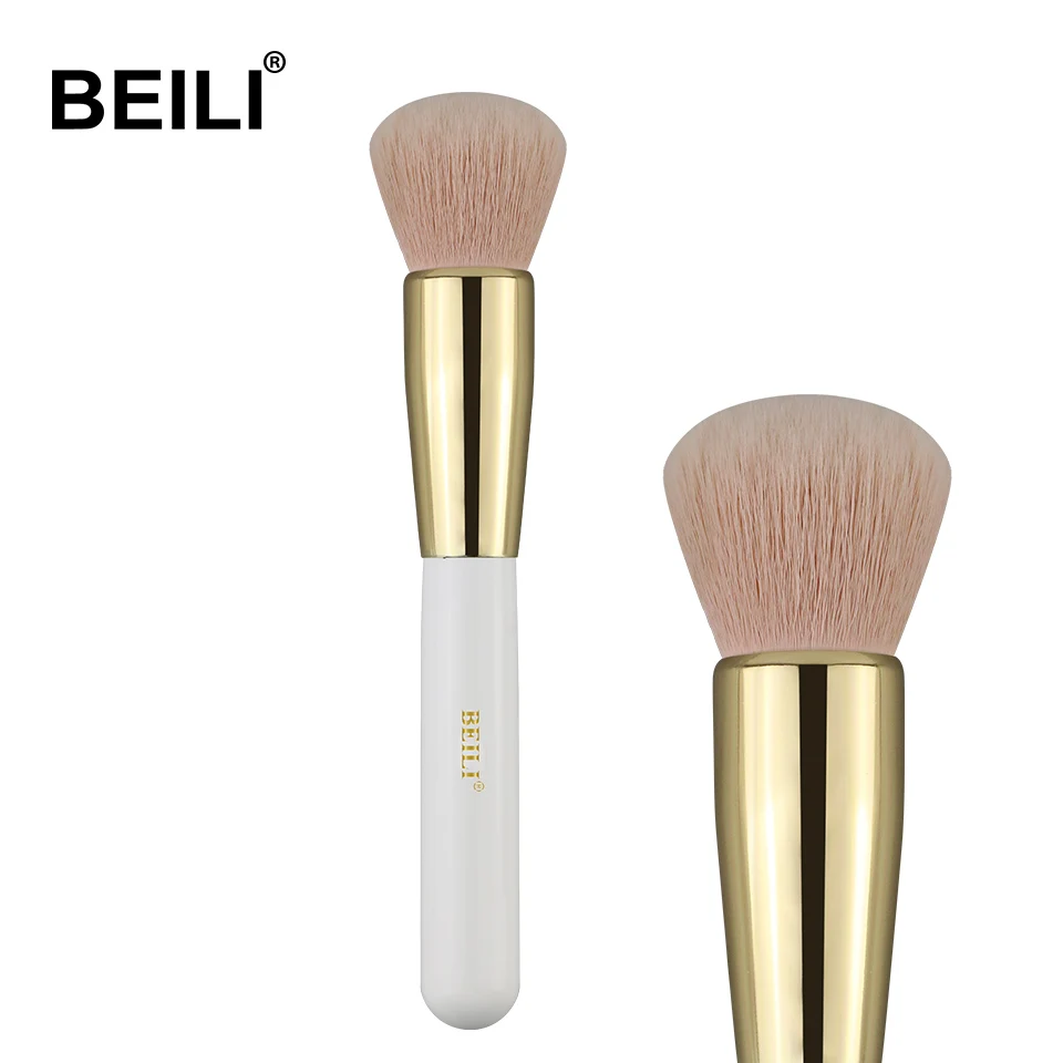 WL02 BEILI перламутровая белая Профессиональная Кисть для макияжа Nano Wool Fiber Gold Powder Foundation blusher тени Контурные растушевки бескровные розовые волосы - Handle Color: WL02
