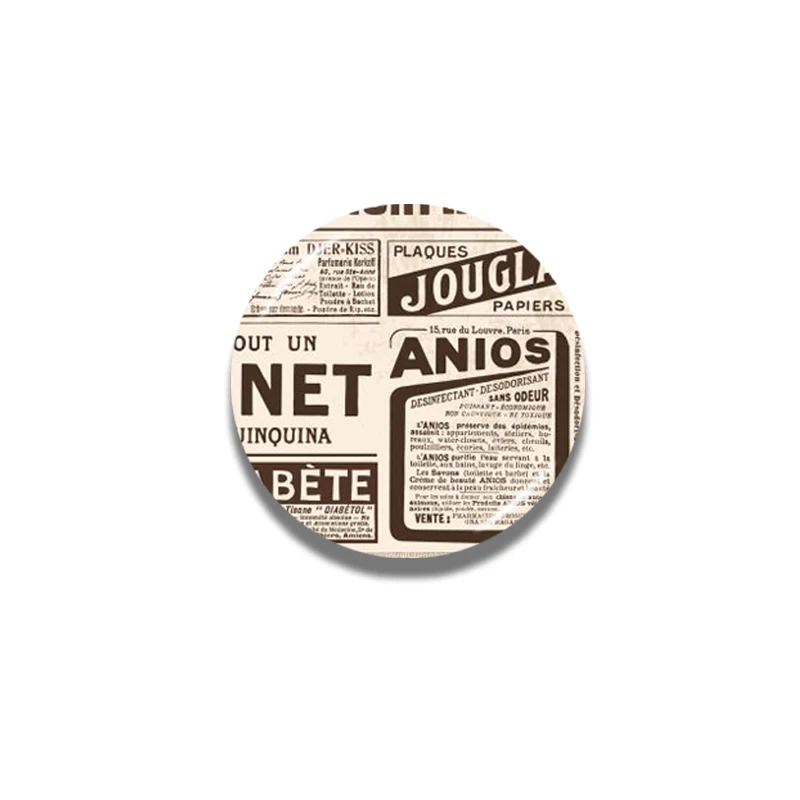 Креативная старинная газета серии магнит на холодильник круглой формы наклейка