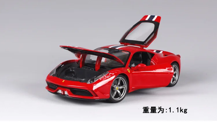 Bburago 1:18 литой под давлением металлический спортивный автомобиль модель игрушки для Ferrariedal 458 с рулевым колесом управление переднее колесо рулевого управления для мужчин подарок