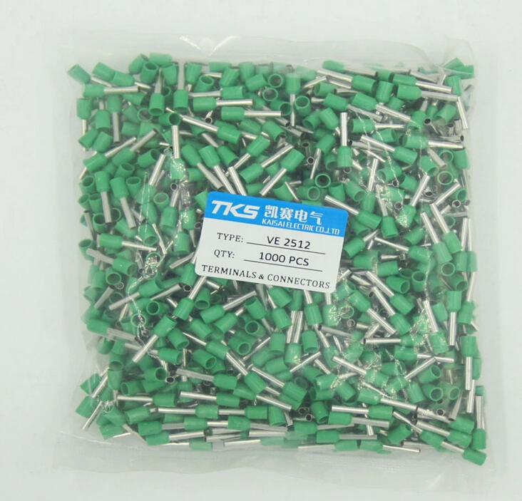 E2512 14 AWG 2 5 мм2 Изолированный концевой клеммный блок провод феррулестубулярные