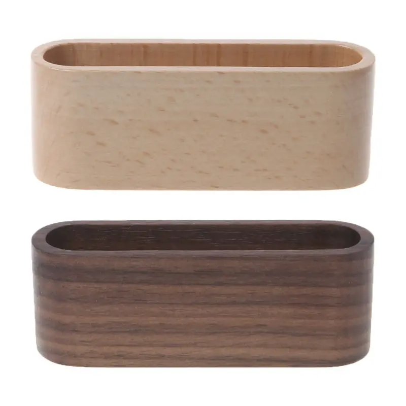 

Wooden Table Business Card Display Stand Memo Holder Storage Box Organizer Walnut Beech Wood Card Holder Organizer