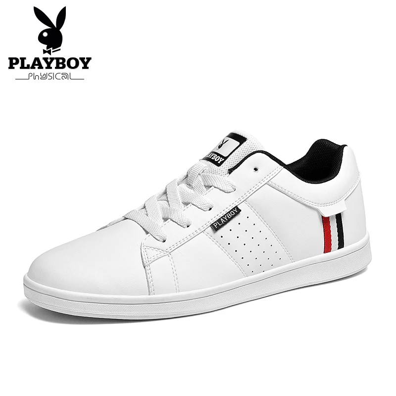 PLAYBOY Новинка года весна/осень повседневная обувь кожаные удобные мужские кружево до модная мужская обувь Мужские дышащие Сникеры PL611031 - Цвет: Черный