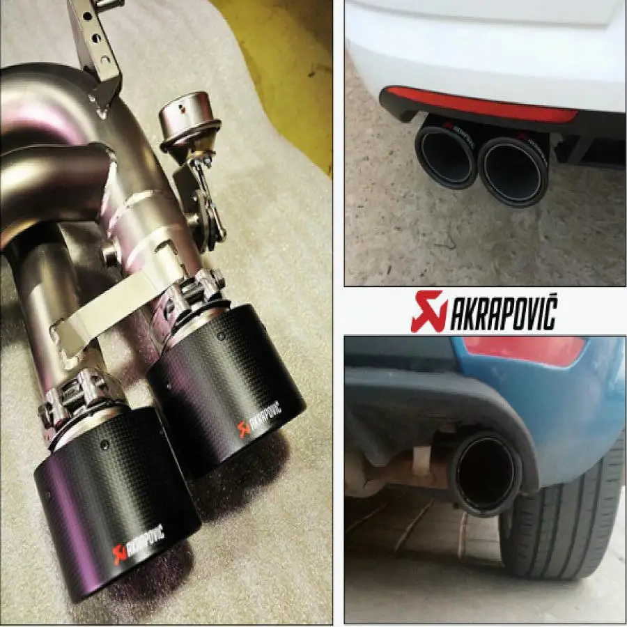 Универсальный автомобильный глушитель akrapovic из титанового углеродного волокна