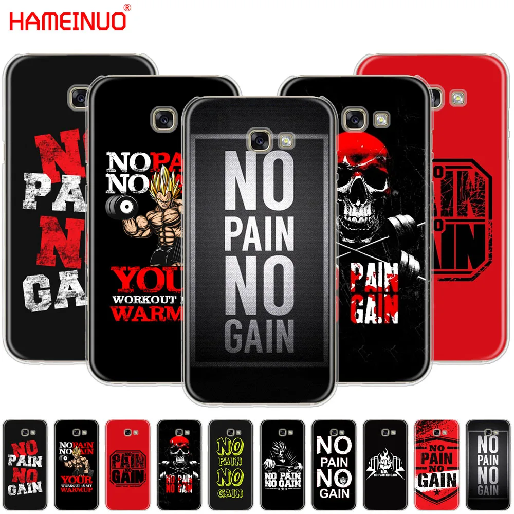 HAMEINUO no pain no gain Gym and Fitness Quote cell phone case cover for Samsung Galaxy A3 A310 A5 A510 A7 A8 A9 2016 2017 2018