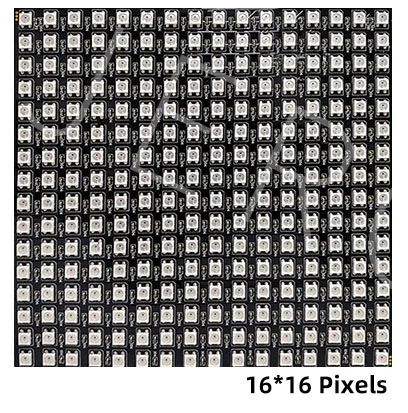 16X16 JERCIO WS2812B пикселей светодиодный панельный модуль 8x8 пикселей экран Цифровая Гибкая матрица SK6812 индивидуально адресуемый микросхема DC5V - Цвет: 16X16