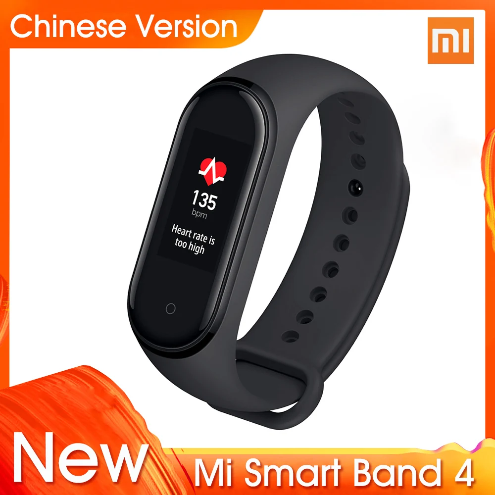 2019 оригинальный Смарт-браслет Xiaomi Mi Band 4 новейшая музыка пульсометр фитнес-трекер