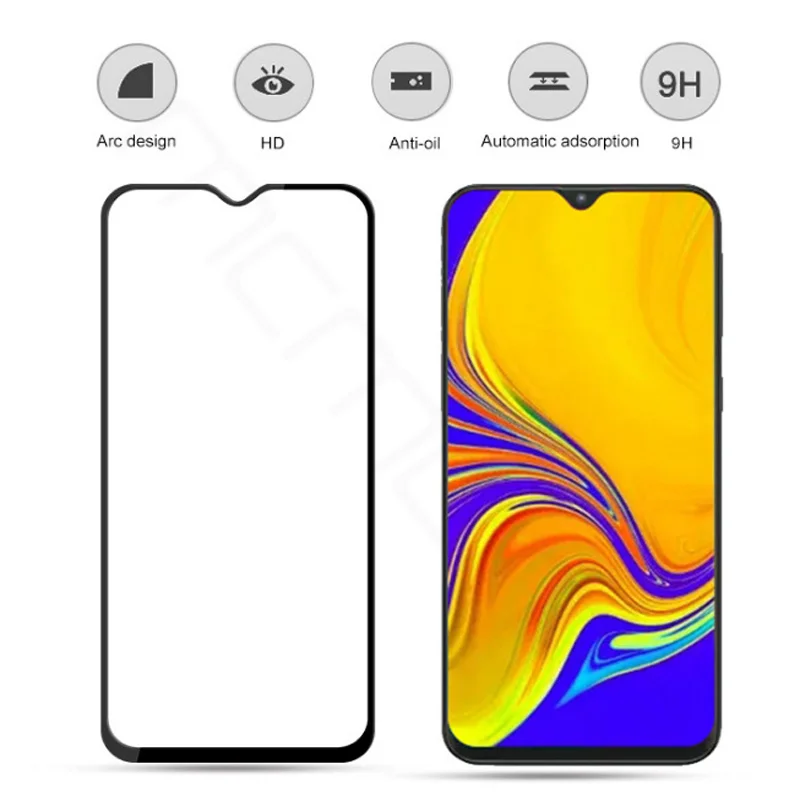 2 шт ЖК-экран протектор для Samsung Galaxy A50 Полный Клей закаленное стекло полное