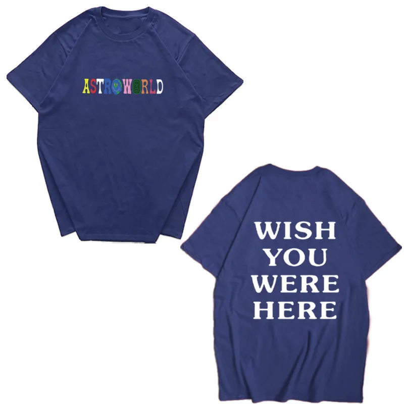 2019 Новая мода футболка мужская хип хоп Для женщин Трэвиса Скотта ASTROWORLD футболки