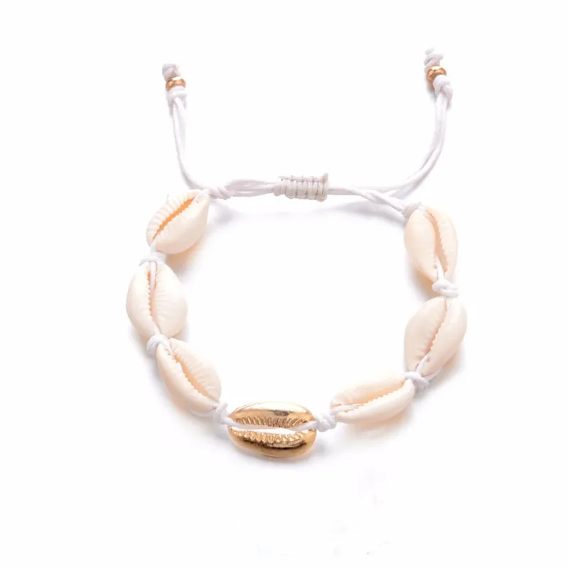 ASL210-gold-white Boho Sea Shell пляжные браслеты на ногу для женщин Морская звезда Бесконечность серебряный браслет на лодыжку ноги цепь простой ножной браслет Tobilleras Conchas - Окраска металла: ASL210-gold-white