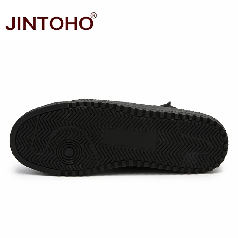 Зимняя мужская обувь JINTOHO модные коричневые кожаные ботинки для мужчин