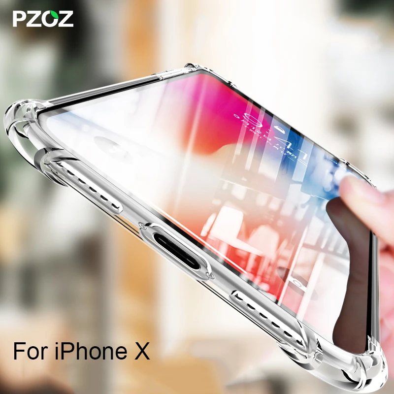 PZOZ чехол для Apple IPhone X бампер 360 аксессуары силиконовый роскошный 7 Plus 8 10 iPhone 5 5S SE 6 S