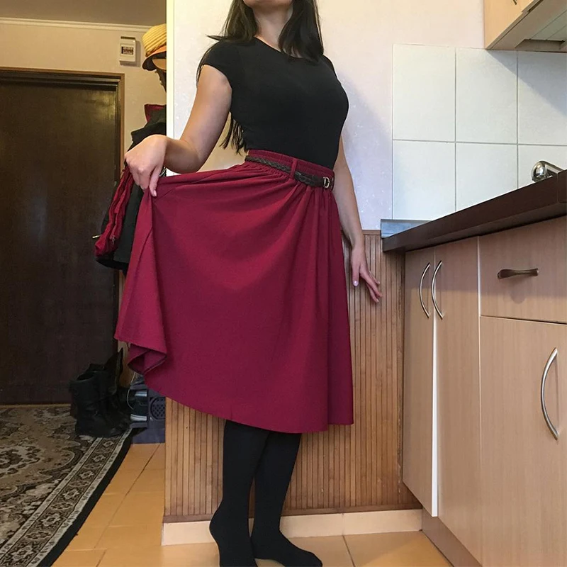 TIGENA, весенне-Летняя женская юбка миди с поясом, корейская мода, длина до колена, высокая талия, плиссированная, а-силуэт, школьная юбка для женщин