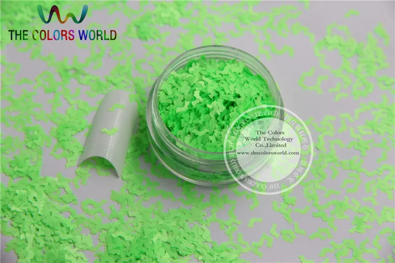 Фоторазмер: 5 мм растворимые неоновые зеленые блестки в форме летучей мыши для