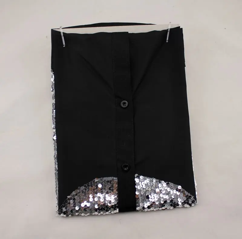 Рубашка мужская для смокинга длинная блестящая одежда выпускного вечера певицы