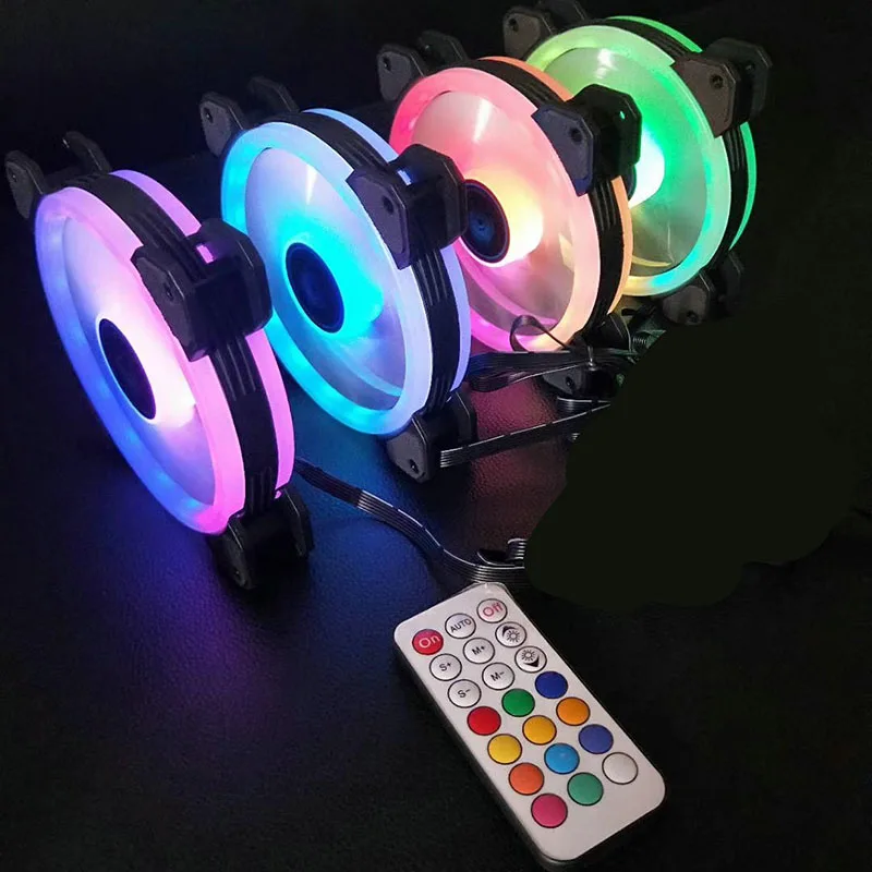 120 мм Тихая двойная Aura RGB Проекция для компьютера ноутбука игровой чехол