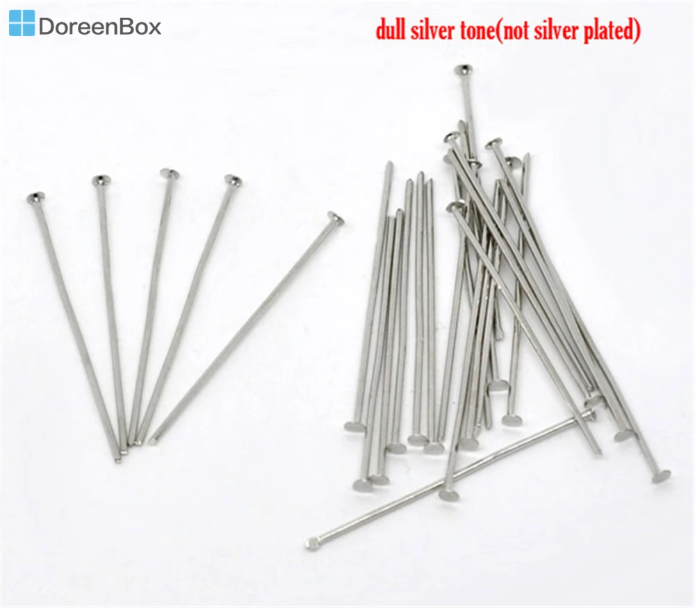 Doreen Box Милые 400 шт. шпильки с головкой серебряного цвета 0 7x35 мм (21 калибр) (B01479) |