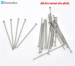 Doreen Box Милые 400 шт. шпильки с головкой серебряного цвета 0,7x35 мм (21 калибр) (B01479)