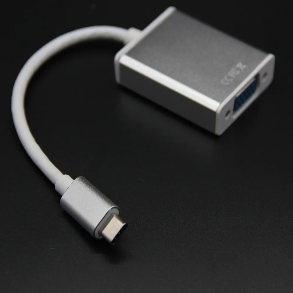 USB-C к VGA адаптер Аудио Видео кабель папа женскому USB 3 1 Type-C 4K HD для Macbook Chromebook