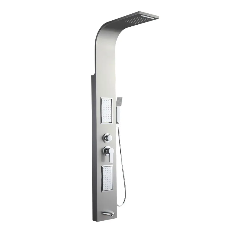 

Bathroom Stainless Steel Shower Column Screen Wall Mounted Massage Shower Panel Non Isothermal Hot Cold Water Sprinkler Set
