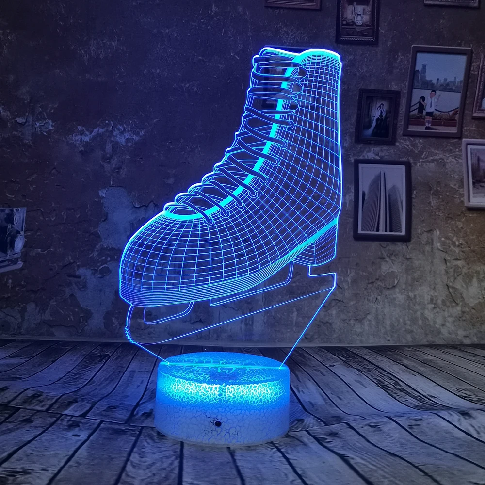 Прямая поставка крутые RGB коньки для льда 3D светодиодный ночник цветной 7 видов