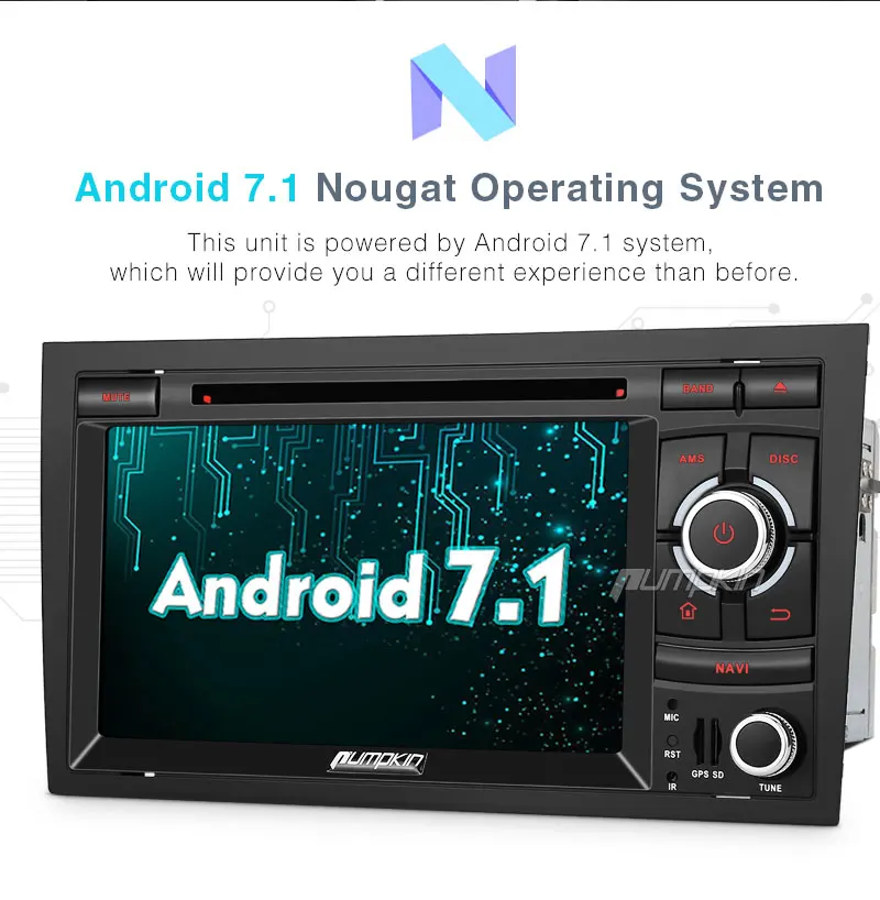 Тыква 2 Din7 &quotAndroid 7 1 Автомобильный мультимедийный DVD плеер GPS навигация
