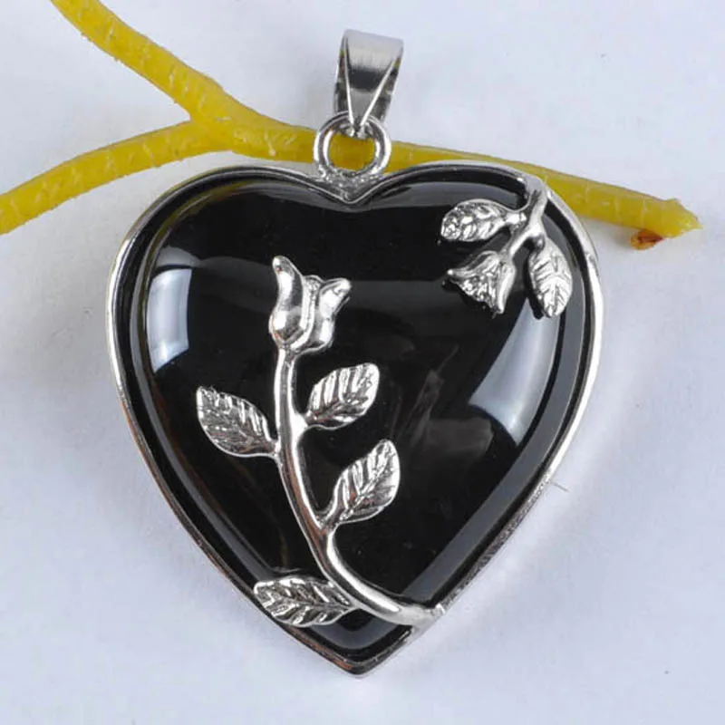 Черный сердолик кулон из бисера ювелирные изделия для женщин подарок сердце