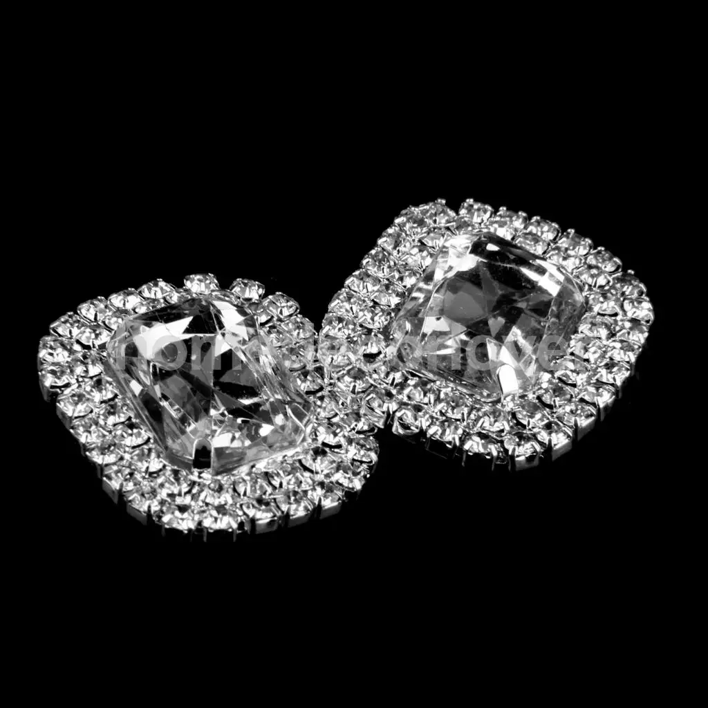 5pcs Clear Crystal Diamante Button Embellishment Sewing Craft DIY 30x25mm | Дом и сад