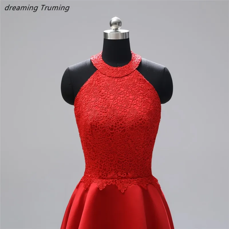 Винтажное красное коктейльное платье 2019 реальные фотографии кружевное с