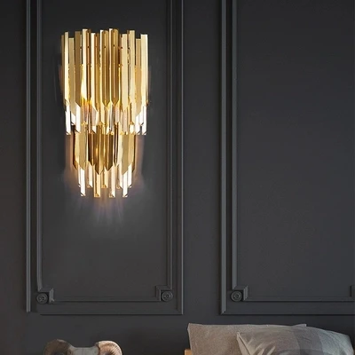 Новый дизайн двухслойные хрустальные настенные светильники современный