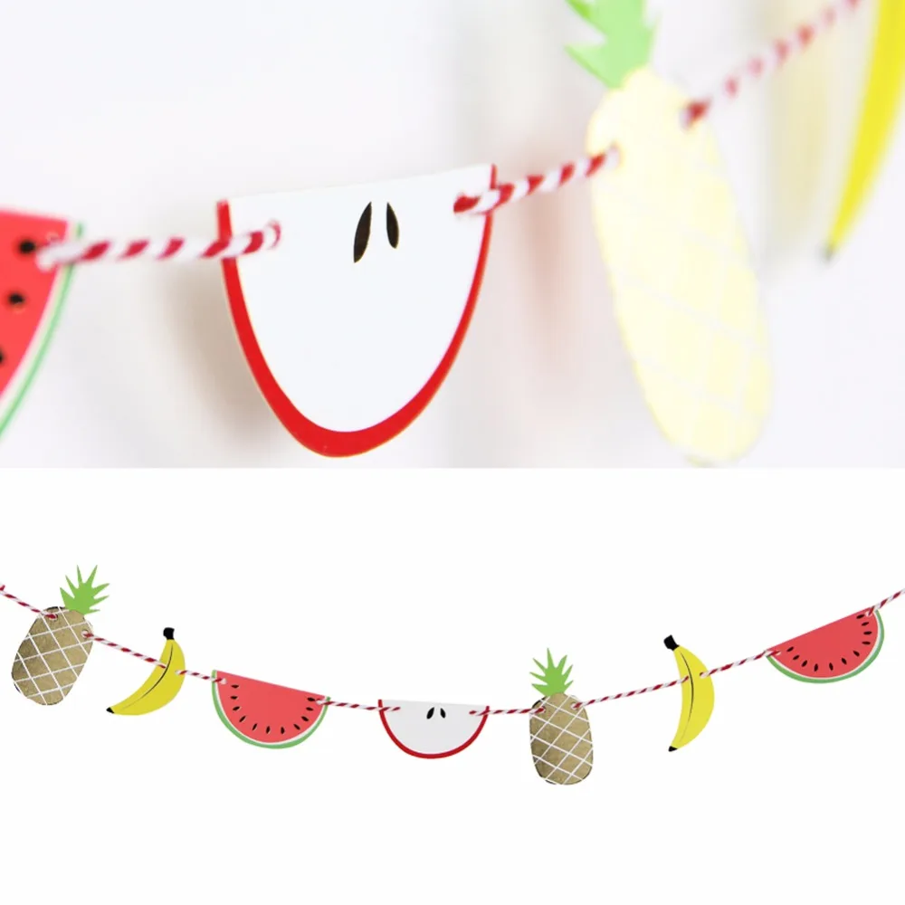 Тропические фрукты гирлянда баннер летнее украшение для вечеринки детский душ
