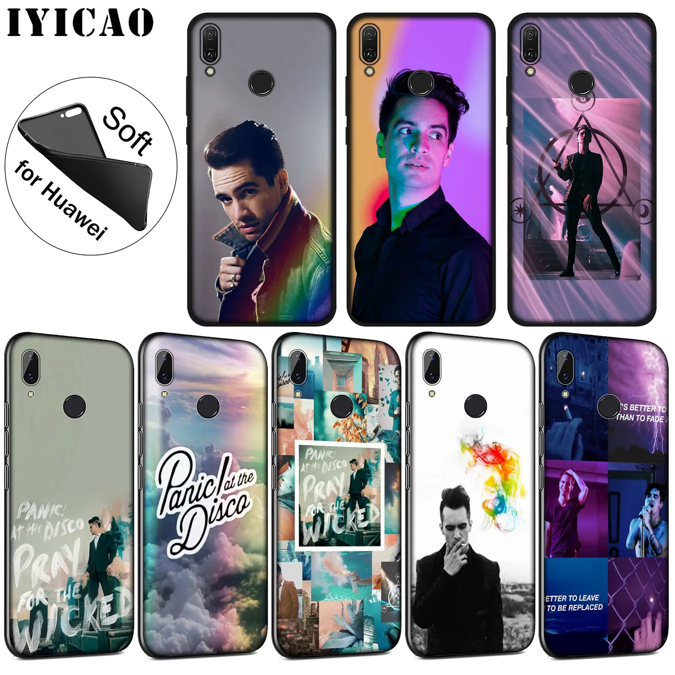IYICAO Panic At The Disco Pattern Soft Silicone Case for Huawei P30 P20 Pro P10 P9 P8 Lite Mini 2017 2016 2015 P smart Z 2019 |