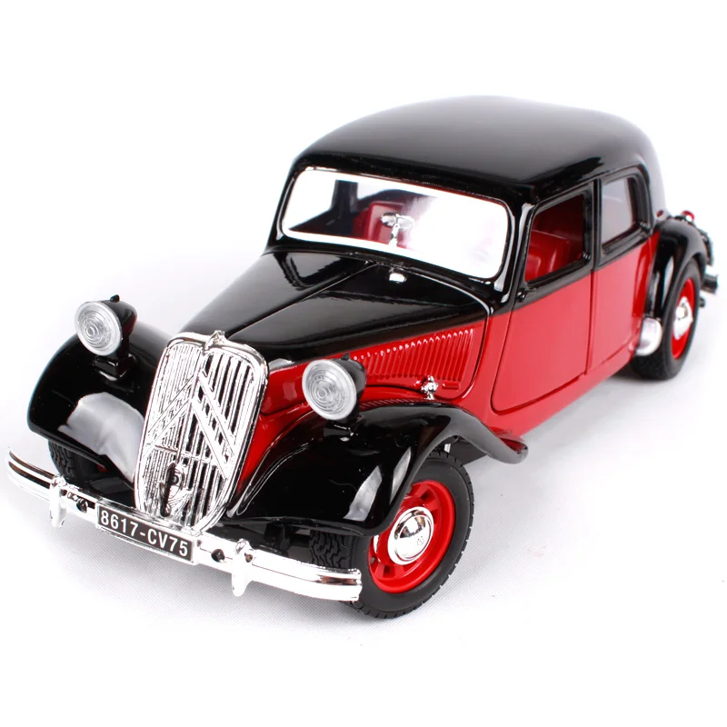 Bburago 1:24 1938 CITROEN 15 CV TA черный и красный цвета сборка DIY гоночный литой под давлением модель комплект автомобиль детская игрушка Новинка в коробке