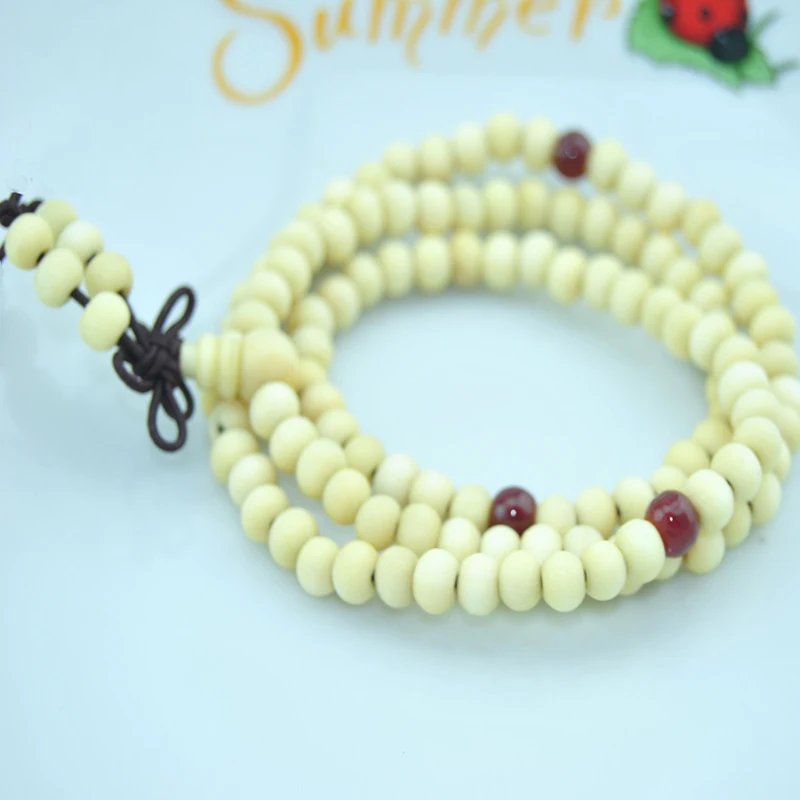 Будда Шарм религиозный белый сандаловое дерево гранат отделены beads108 браслеты