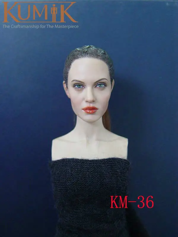 Масштаб 1/6 голова Лепка KM36 Анджелины Джоли 12 дюймов Женская фигурка кукла резьба