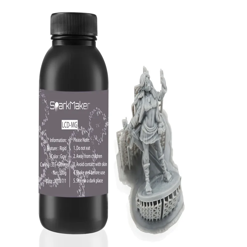 LCD-MG Sparkmaker УФ Смола 3d нить Lcd/sla 3D-принтер печатные материалы жесткая жидкость 500 г 405нм Uv Reisn 3d форма - Цвет: LCD-MG